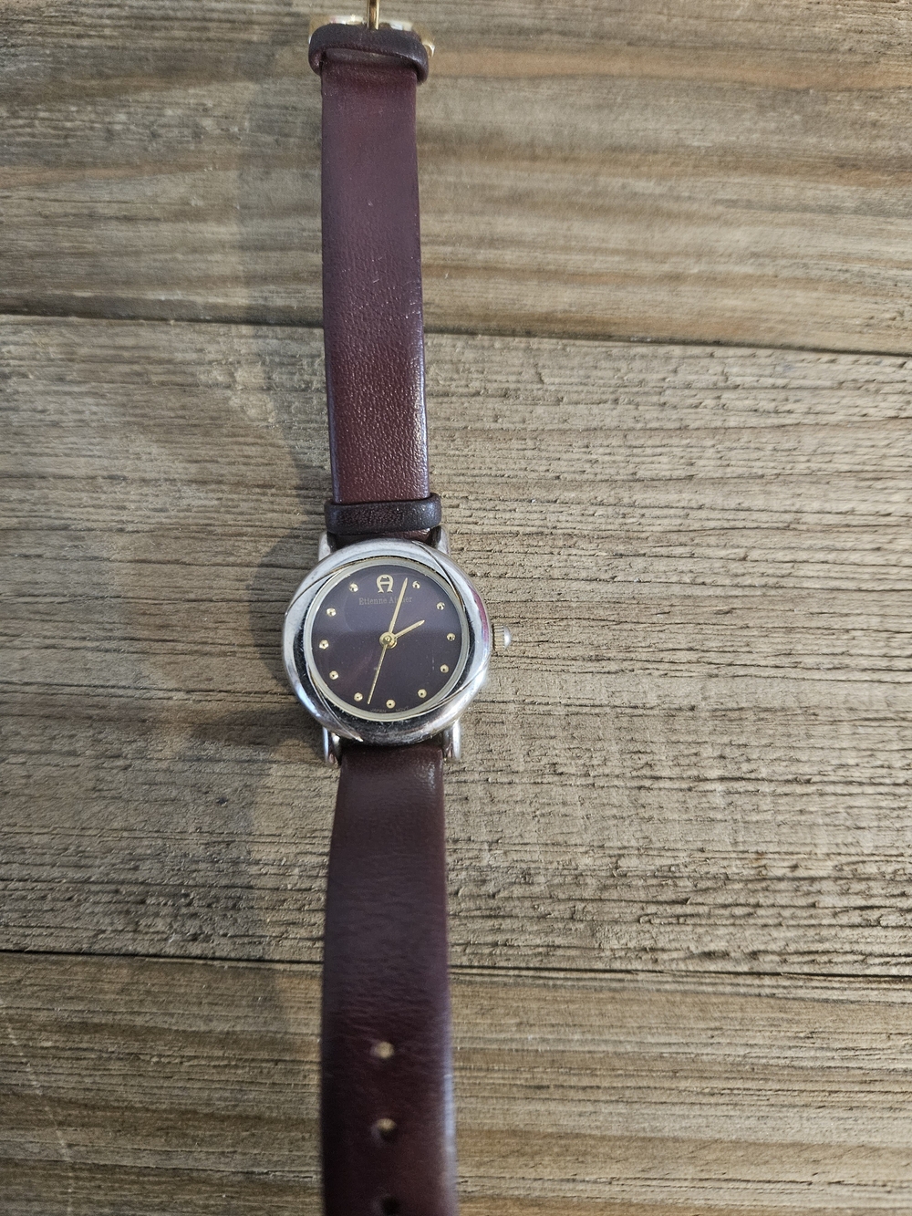 Etienne Aigner Red Face And Red Leather Band Watch Not Tested Needs Battery